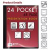 Better Office Products Presentation Book W/Clear Frt Pocket, 24 Pockets, Black, 8.5in. x 11in. Clear-Pockets 32020
